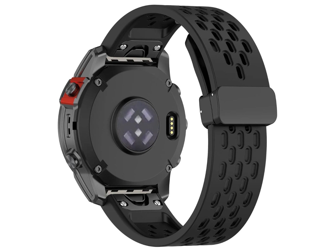 Pack 2X Bracelete Snapflow para Garmin Marq Aviator Gen 2 Preto e Vermelho ANTIIMPACTO!