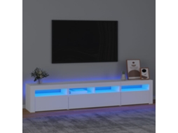 Móvel De Tv | Gabinete De Tv | Armário De Tv Com Luzes Led 210x35x40 Cm Branco