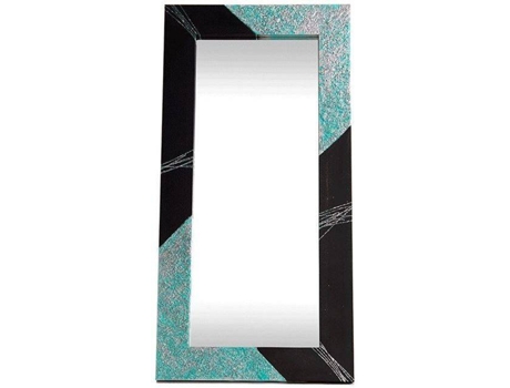 Espelho Artesanal LOHOART Psico (Preto e Turquesa - 150 x 70 cm)