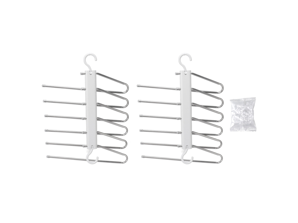 2pcs Rack Dobrável para Calças Branco S/MARCA