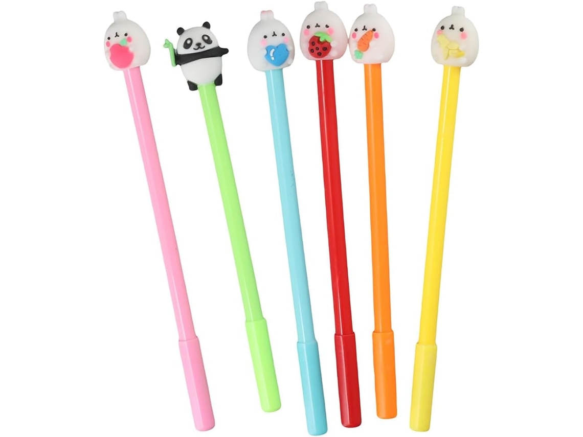 Okhobby 6 Cores, 12 Canetas De Gel Fofas Com Desenhos Animados, Kawaii