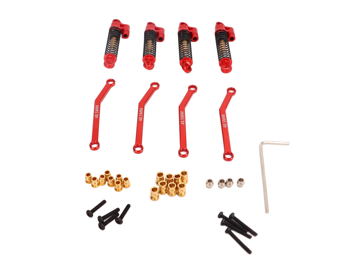 Mali amortecedor de Choque Rc com Vara de Tração Curva para Carro Crawler Fms Fcx24 1/18 1/24 Vermelho