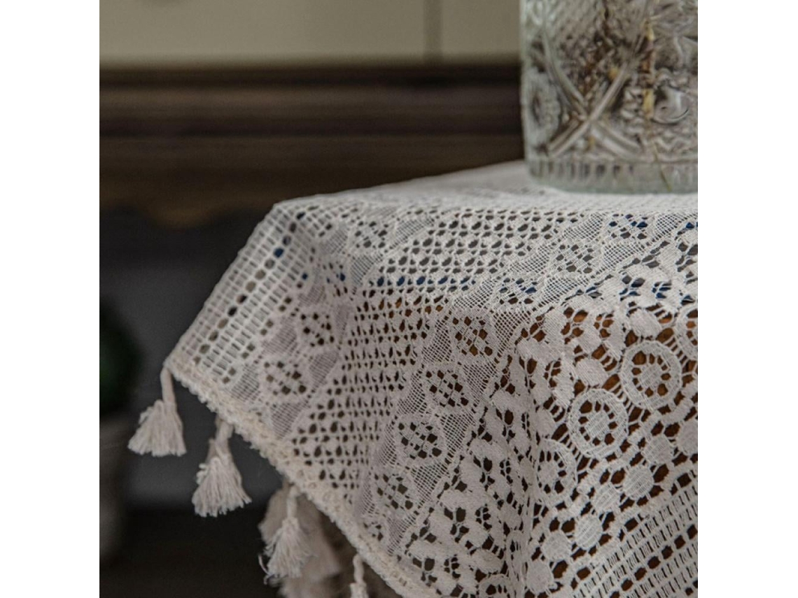 Cortina De Renda De Crochê (beige)