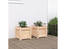 Vidaxl Vasos/floreiras De Jardim 2 Pcs Madeira De Pinho Maciça