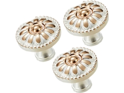 Conjunto De 3 Puxadores Elegantes Em Formato Cogumelo, Com Design Circular, Em Liga De Zinco Fáceis Instalar, Ideais