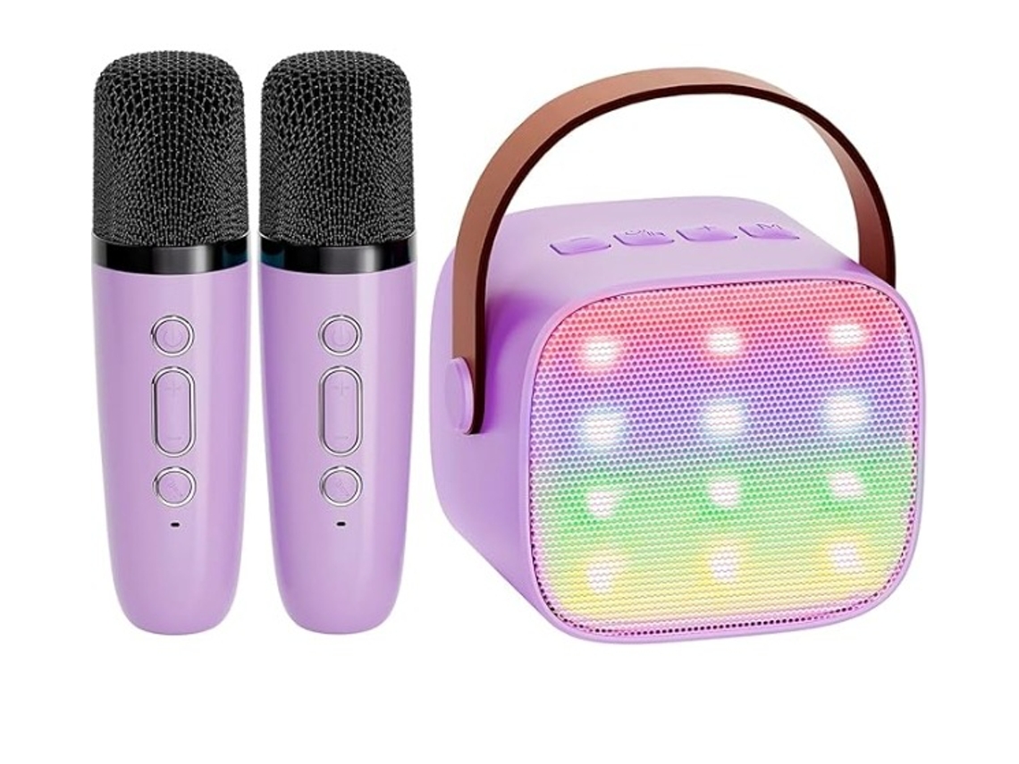 Mini Máquina De Karaokê Infantil, Caixa De Som Bluetooth Portátil Com Microfone Sem Fio, Presente De Natal Para Meninas De 4 A 10 Aquaforge