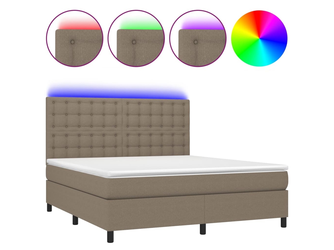 Box Spring Bed, Box Spring Beds Vidaxl Cinzento-acastanhado Tecido (160 X 200 Cm)