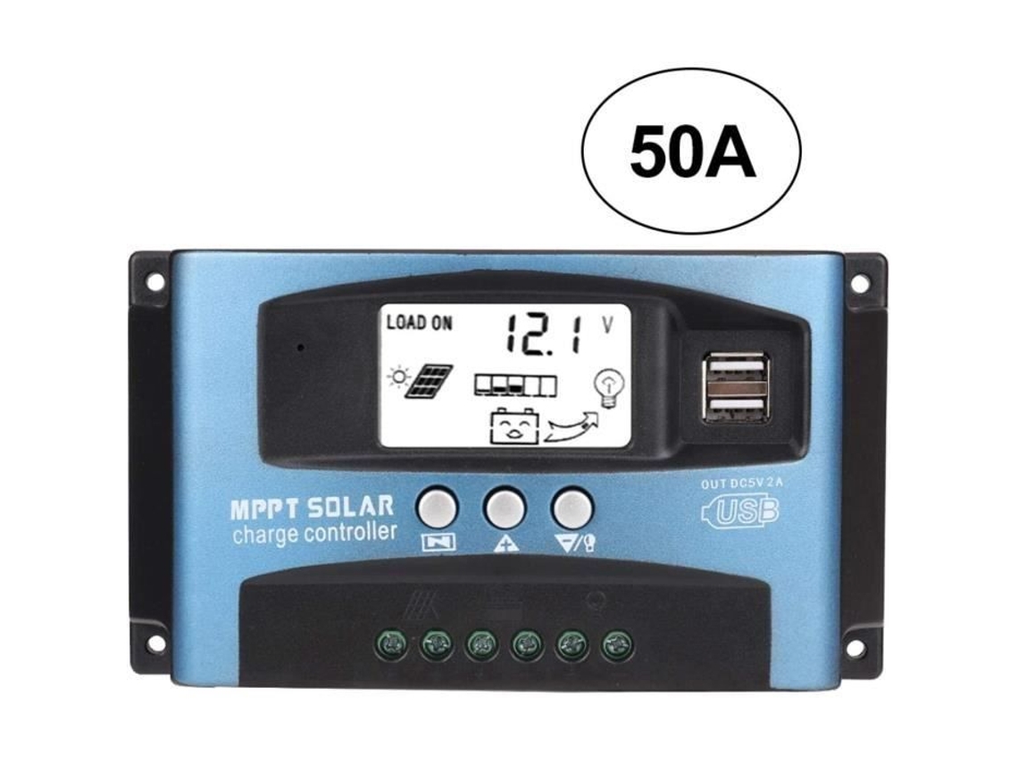 Controlador de carga solar MPPT 40-50-60-100A Display LCD duplo 12V 24V S/MARCA