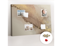 Quadro De Cortiça Mármore Dourado Para O Escritório Espelharte (70x100 Cm)