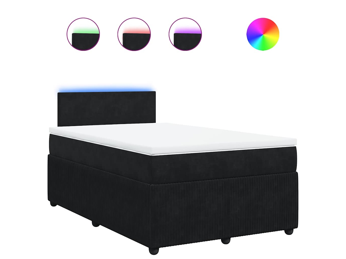Cama Boxspring com Colchão 120x190 Cm Veludo Preto MAISON EXCLUSIVE