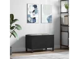 Vidaxl Armário Para Discos 74,5x38x48 Cm Derivados De Madeira Preto