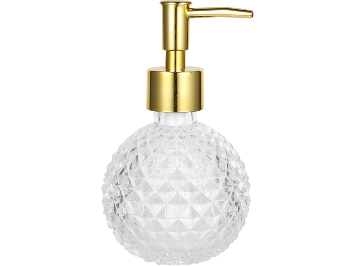 Nuobesty Frasco Vazio De Vidro Dourado Com Bomba Dosadora De 220ml Para Loção E Gel