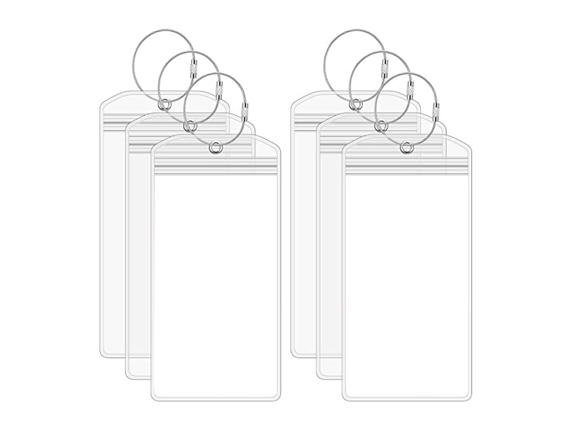 Conjunto de 6 Etiquetas para Malas com Zíper e Fivelas Aço BRILVIBERA