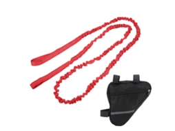 Corda elástica Mali para puxar bicicleta infantil, com absorção de impacto, cor vermelha, MTB, bungee cord