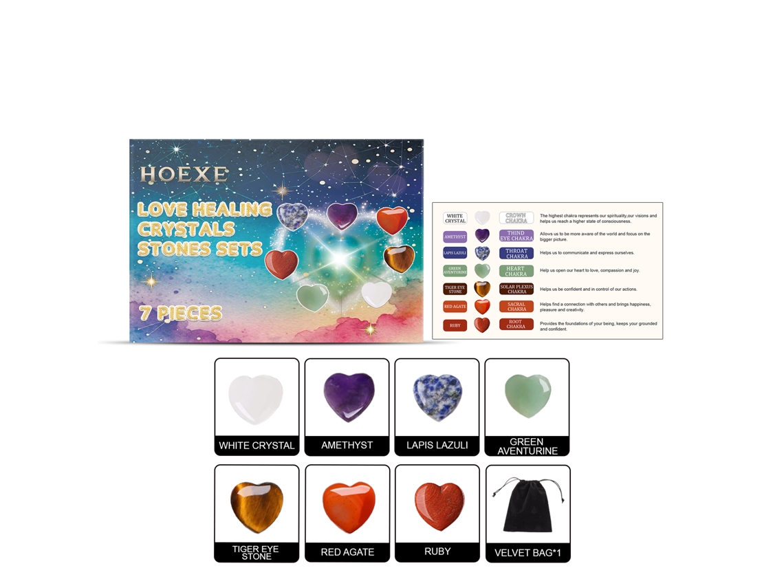 Pedras Cura Cristal Amor Conjunto