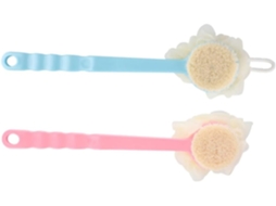 Conjunto De 2 Escovas Banho Homoyoyo Com Cabo Longo E Estampa Floral, Nas Cores Azul E Rosa Acessórios Para Banho Com