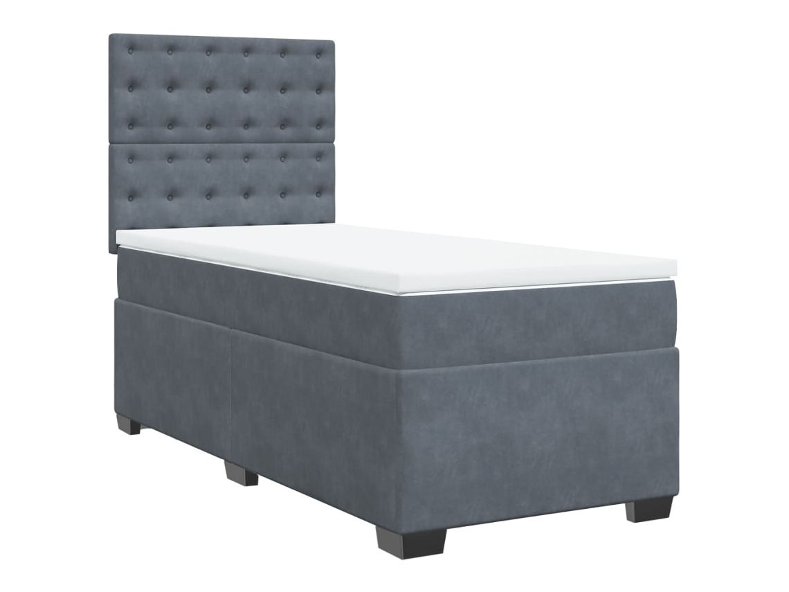 Box Spring Bed, Box Spring Beds Vidaxl Cinzeto Veludo (100 X 200 Cm)