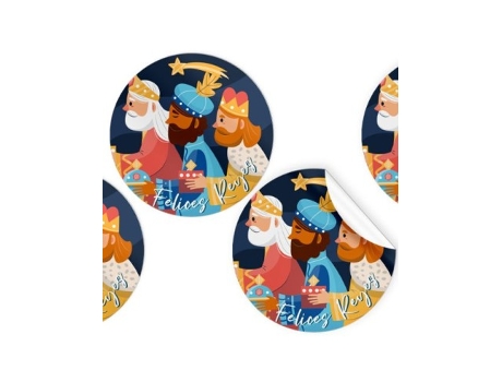 Livro Rollo 250 Etiquetas Redonda Feliz Reyes De Desconocido (espanhol)