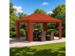 Vidaxl Gazebo 4 × 3 M Terracota Poliéster E Aço 190 Gsm