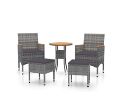 Maison Exclusive - 5 Pcs Conjunto Lounge Para Jardim Vime Pe Cinzento