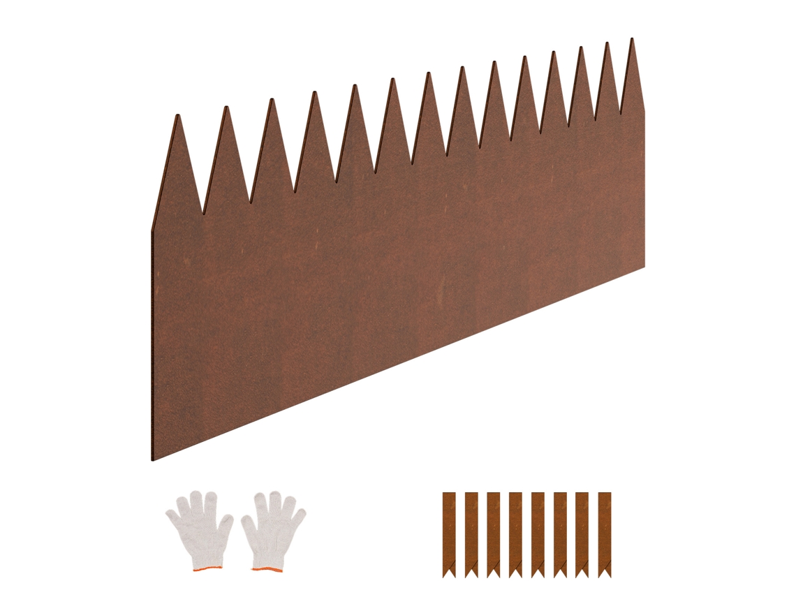 Cerca De Borda De Aço 6 Pcs Succebuy 1016 X 203,2 X 1,5 Mm Para Caminhos De Jardim
