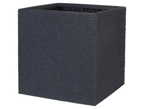 Vaso Strata Ardósia 39 X 39 X 39 Cm Cinzento Escuro Plástico Quadrado