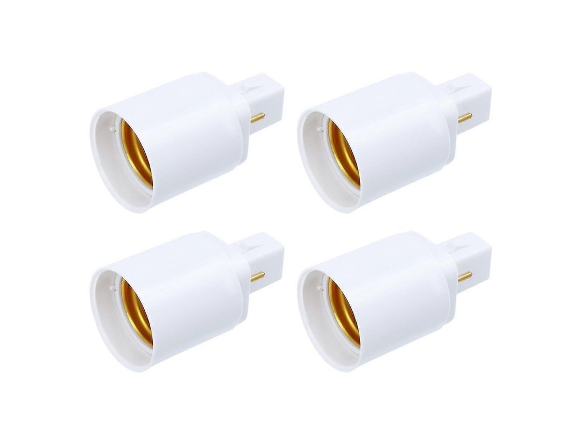 Adaptador De Lâmpada G24d Para E27, Material Durável, Facil Instalação, Pacote Com 4 Unidades Branco