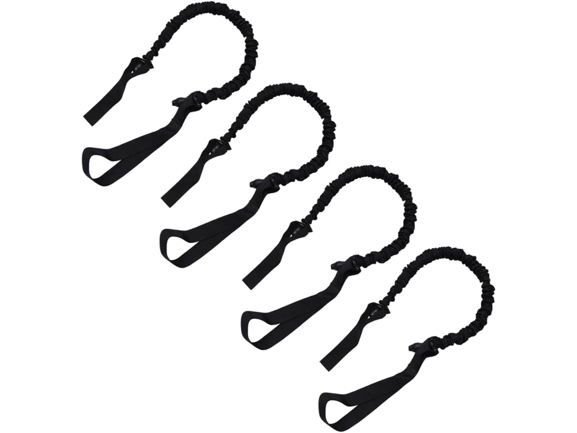 Conjunto De 4 Faixas Elásticas Resistência Para Treinamento Abdominal, Com Cordas Redução Gordura Corporal