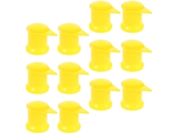 Conjunto De 24 Peças De Capas De Plástico Amarelo Para Porcas De Roda De 33 Mm Com Anel De Travamento.