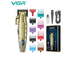 Máquina De Cortar Cabelo De Metal, Máquina De Cortar Cabelo Elétrica Com Visor Digital, Aparador Recarregável De Alta Potência