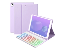 Capa Teclado Bluetooth Czhhmart Para Ipad Air3/pro (10.5) Polegadas,teclado Magnético Retroiluminado (roxo)
