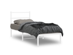 Estrutura de cama sem colchão com cabeceira 75x190 cm branco