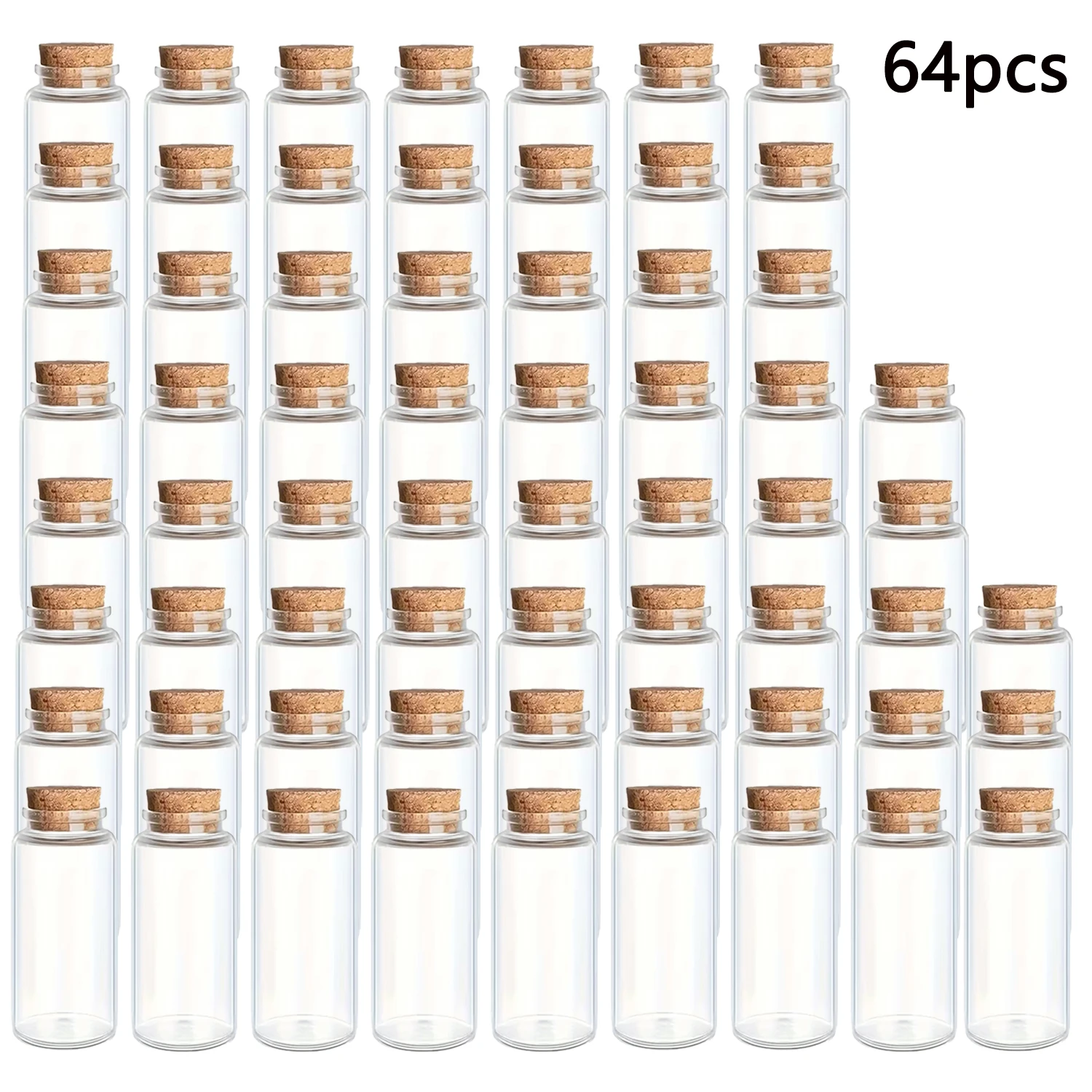 (10ml - 64 Frascos) Pequenos Frascos De Vidro Com Rolhas, Perfeitos Para Exibir Trabalhos Artísticos E Artesanais E Decorar Artigos De Festa.