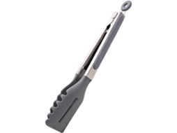 Pinça Para Churrasco Nuobesty De 23cm Em Aço Inoxidável Com Pontas Silicone, Cinza, Resistente Ao Calor, Ideal Para