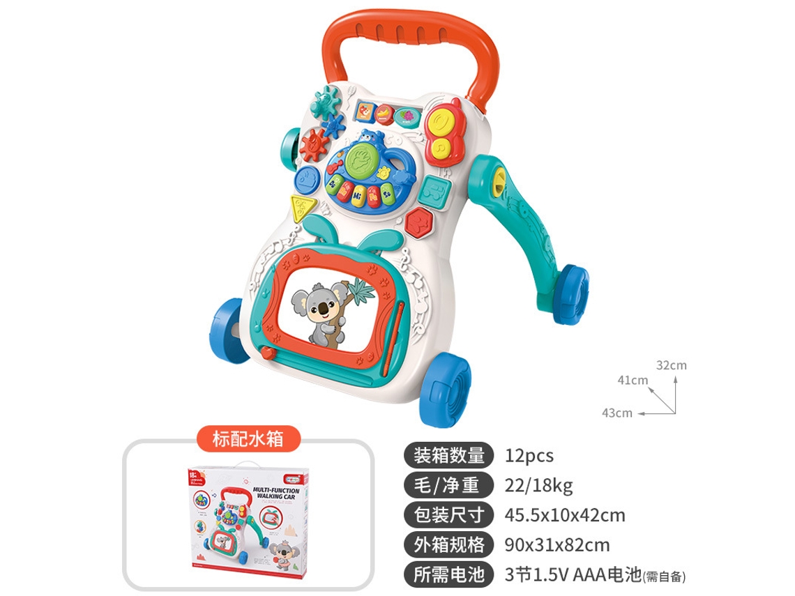 Andador de Brinquedo para Bebês de 6 a 18 Meses: Carrinho Anti tombamento, Musicalquadro de Desenho Koala / Cores Clássicas CHENNNLS