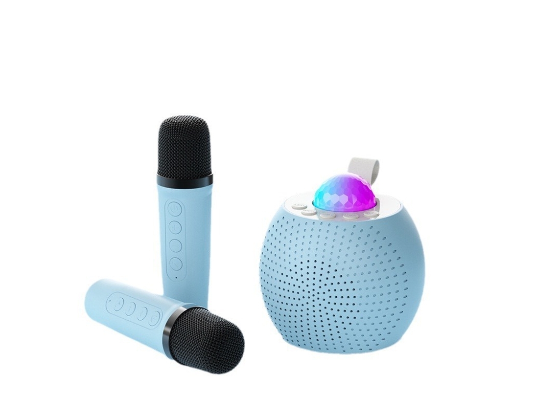 Mini Máquina De Karaokê Para Crianças E Adultos, Caixa De Som Bluetooth Com 2 Microfones Sem Fio, Caixa De Som Portátil Com Luzes Aquaforge