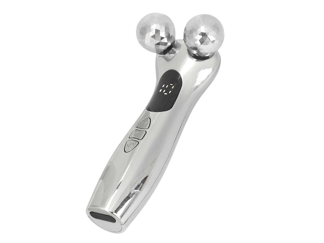 Massageador Facial 4d com Rolos para Lifting e Firmeza da Pele, de Contorno Olhos, Rosto Cor Po Prata GOKOCO