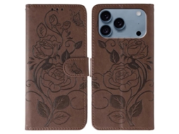 Capa De Couro Para Iphone 17 Pro Com Estampa De Borboleta Rosa.