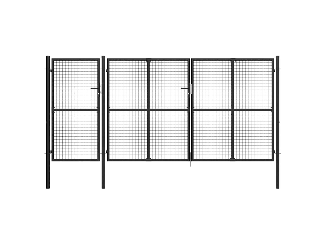 Vidaxl Portão De Jardim 400x150 Cm Aço Antracite