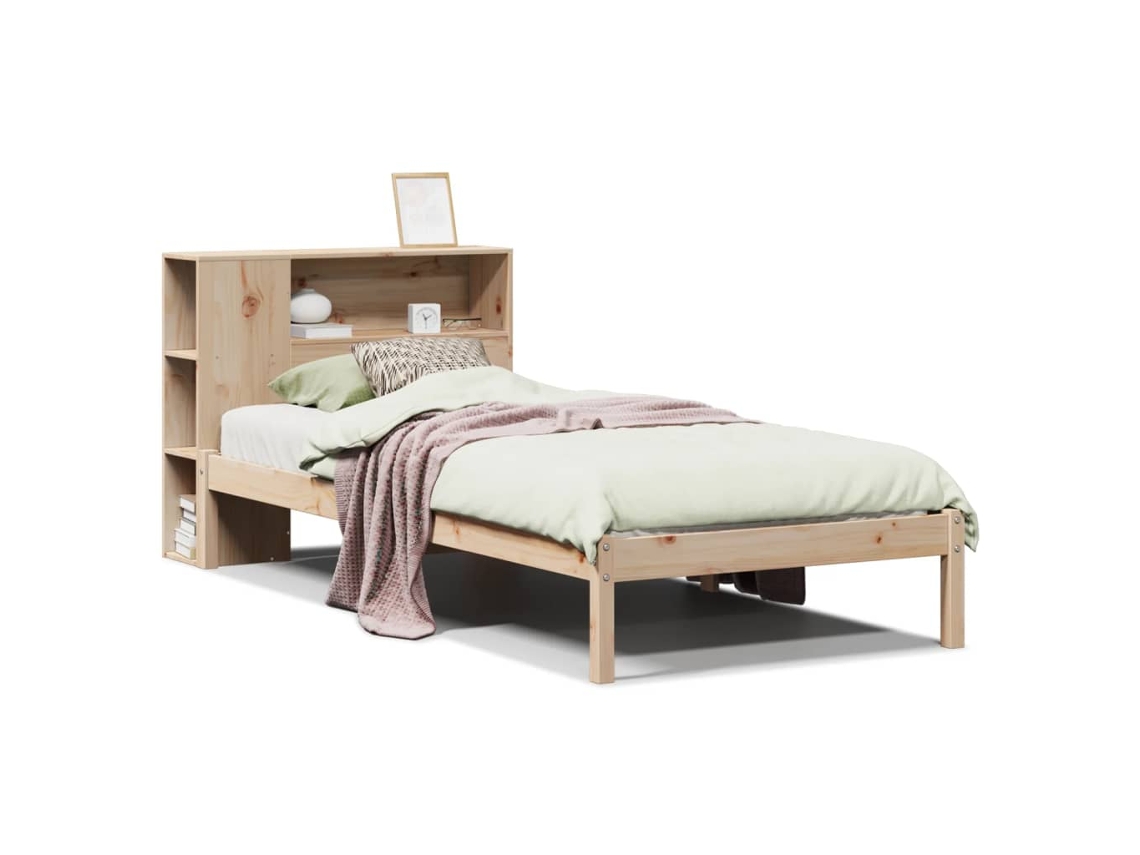 Cama com Estante Sem Colchão 75x190 Cm Pinho Maciço MAISON EXCLUSIVE