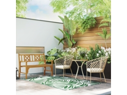 Tapete de Exterior Polipropileno Cor Verde e Branco 152x243 cm Outsunny