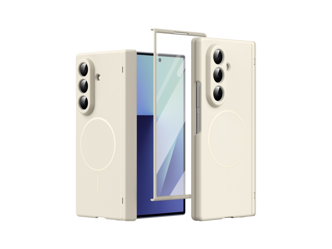 Capa Magnética Para Samsung Galaxy Z Fold8 Ultra, Com Protetor De Tela Frontal Integrado Digitallab (bege Branco)