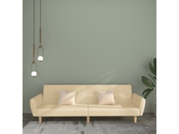 Vidaxl Sofá-cama De 2 Lugares Tecido Cor Creme