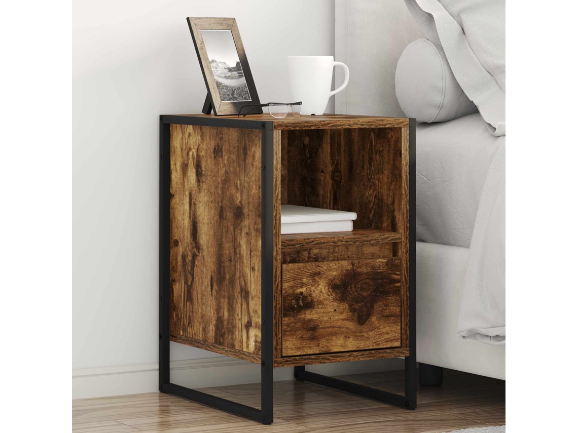 Vidaxl Mesa-de-cabeceira 2 Pcs Carvalho Fumê 39,5 X 30 X 50 Cm