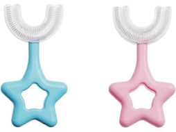 Escova de Dentes em Formato U para Crianças, Treinamento Bebês, Infantil com Cabeça Silicone Macio Quali GOKOCO