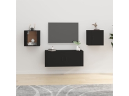 Vidaxl Móveis De Tv De Parede 2 Pcs 40x34,5x40 Cm Preto