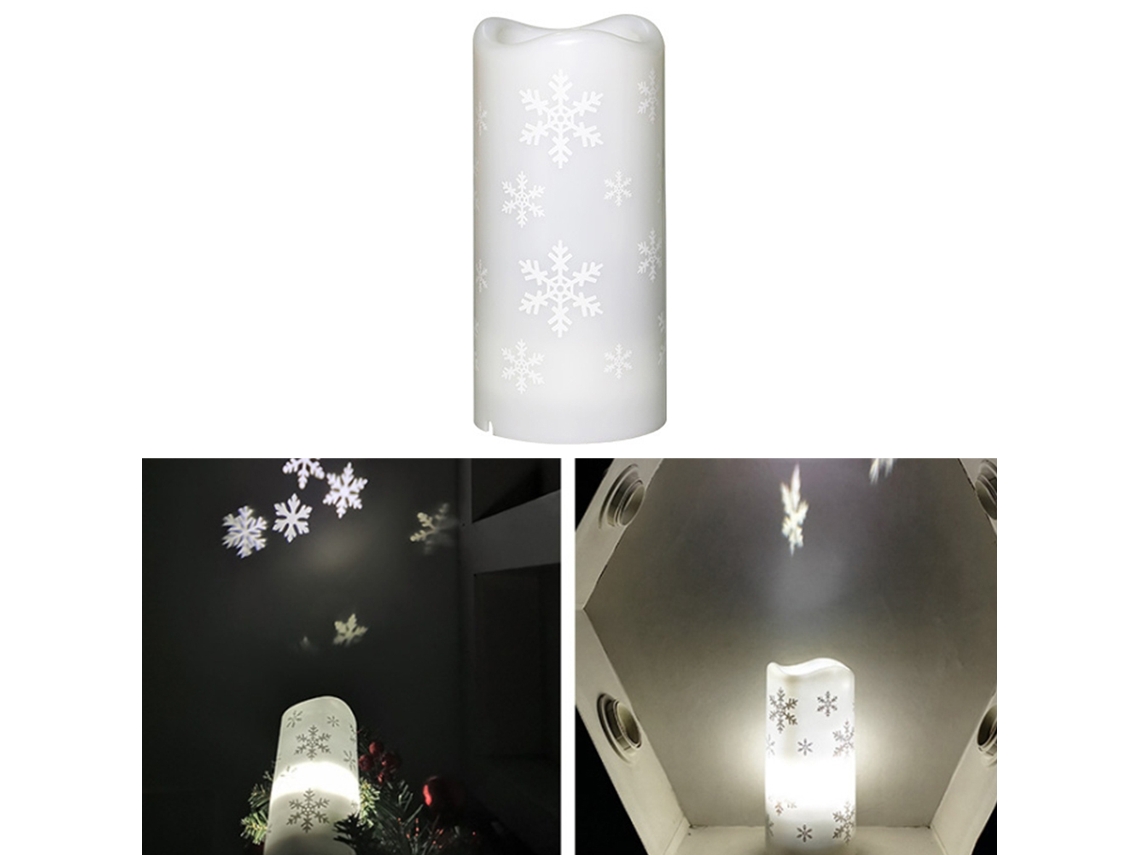 Nx Luz de Projeção Led 2 em 1 Sem Chama: Vela e Projetor Luminoso, Compatível com Decoração Natalina BRILVIBERA