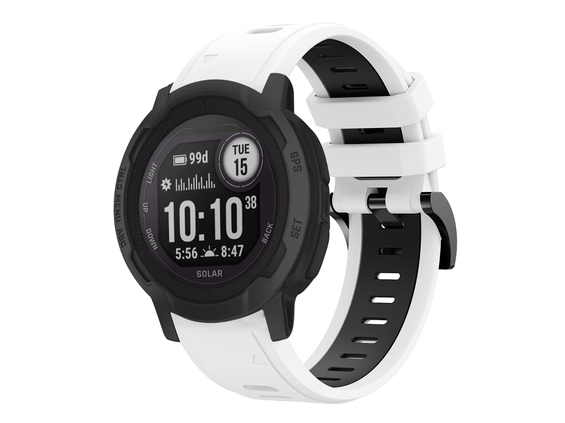 Bracelete de Smartwatch para Garmin Instinct 2 22mm de silicone esportivo de duas cores (branco + preto)