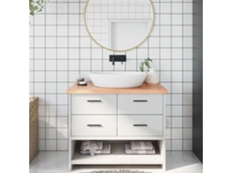 Vidaxl Bancada P/ Wc 100x50x(2-4) Cm Madeira Maciça Tratada Castanho