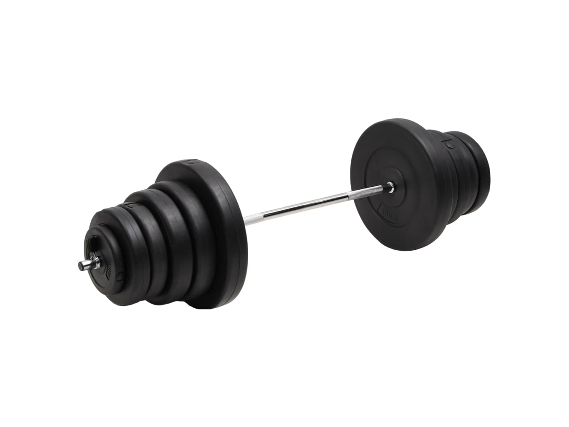 Barra com disco VIDAXL Aço